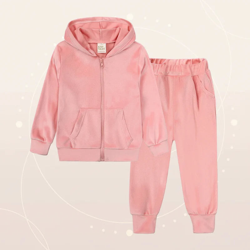 ! CozyTrail Kids Velvet Tracksuit – Warm & Comfortable Training Set for Children