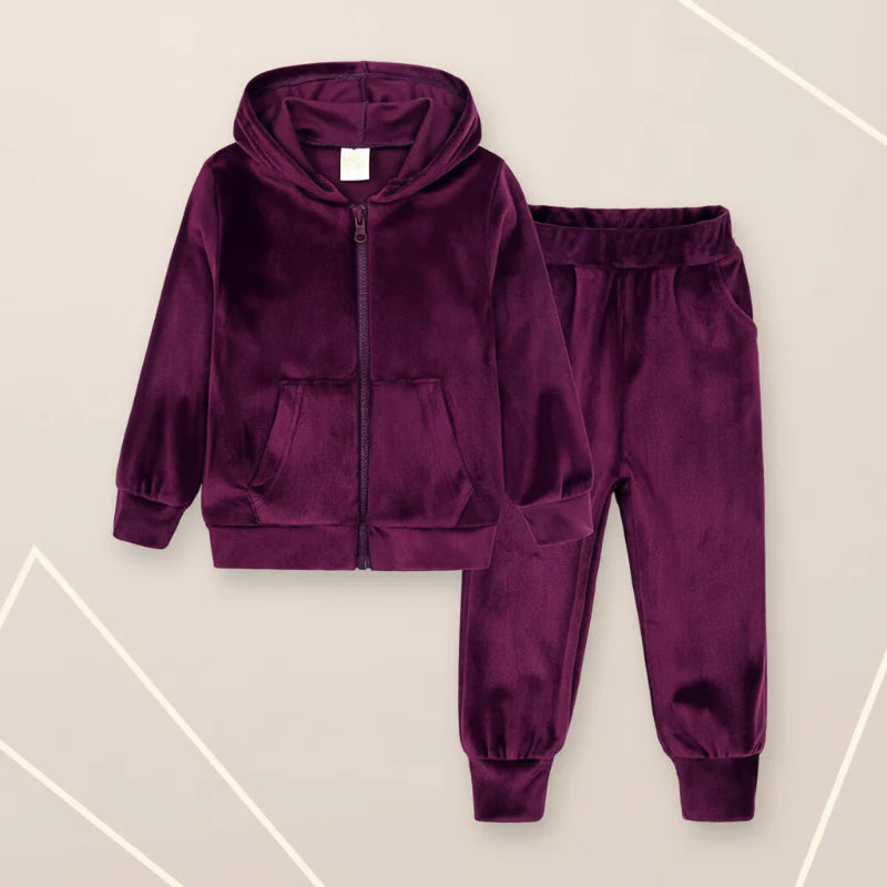 ! CozyTrail Kids Velvet Tracksuit – Warm & Comfortable Training Set for Children