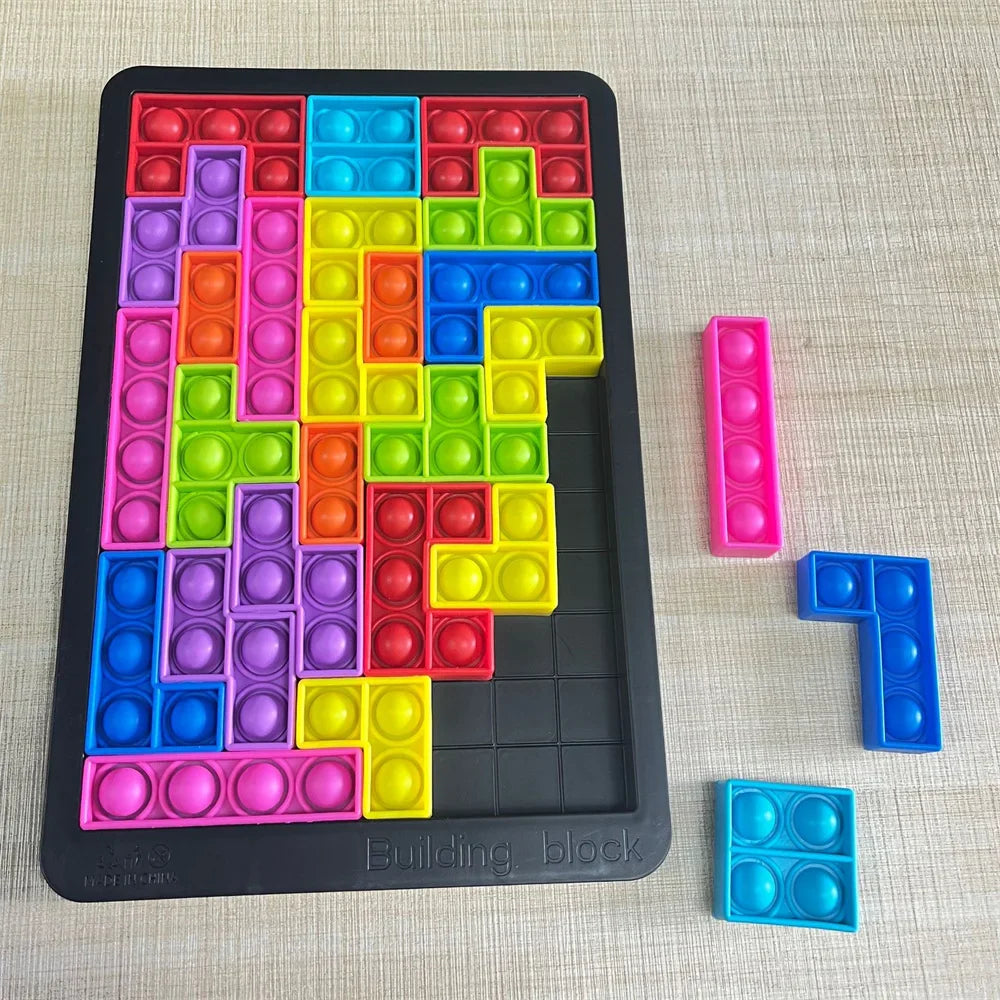 ! Mindaro Pop Tetris Puzzelbord – Fidget Ontspanningsspel voor Kinderen