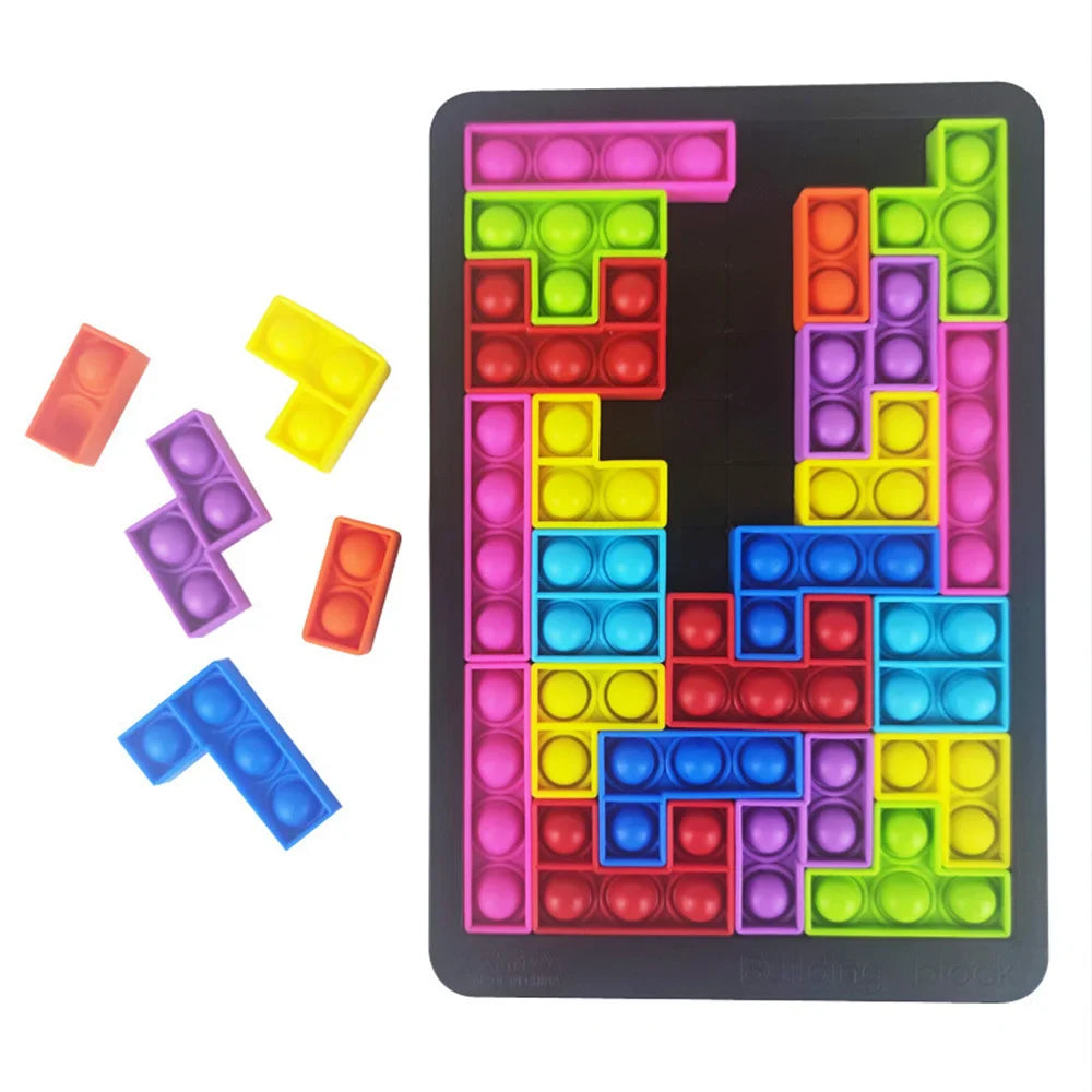 ! Mindaro Pop Tetris Puzzelbord – Fidget Ontspanningsspel voor Kinderen
